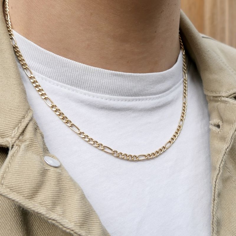 Image 9 of Gold Figaro link chain | 51 cm