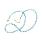 Image 7 of Light blue topaz bead necklace with gold clasp