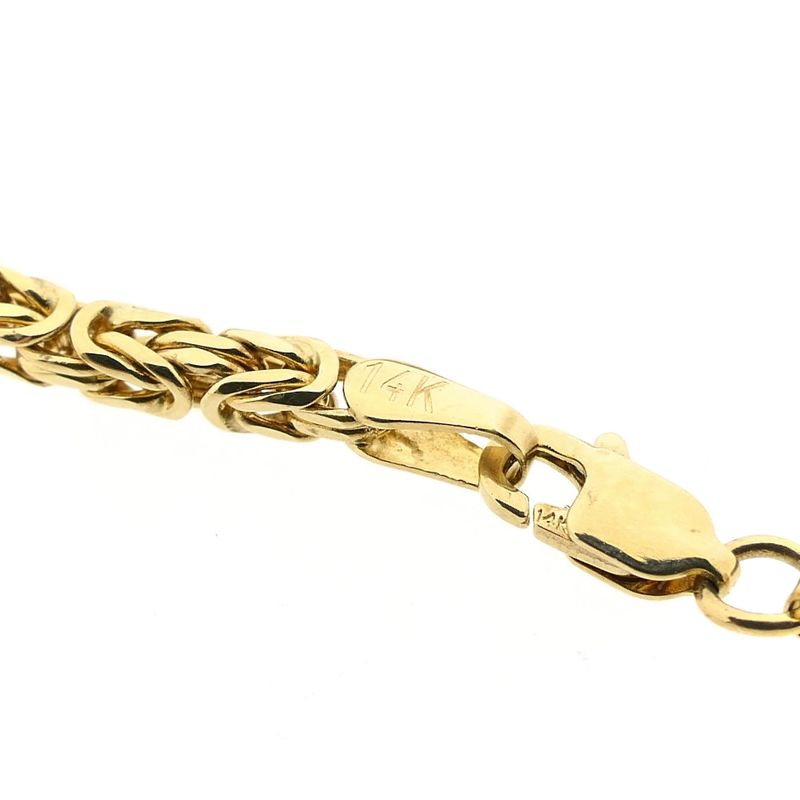 Image 4 of Gold Square Byzantine Link Necklace; Midas
