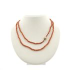 Image 1 of Blood coral necklace/saucer with gold clasp; Antique | 83 cm