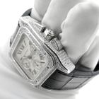 Image 19 of Cartier Santos 100 XL Chronograph 'Factory-Set' Diamonds 2891; 18k white gold watch with diamonds
