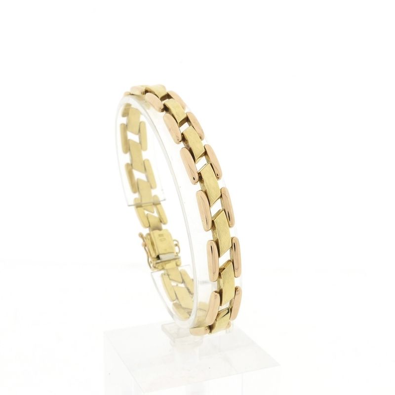 Image 1 of Bicolor gold Bismarck link bracelet