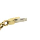 Image 6 of Gold flat gourmet link bracelet with 0.50 ct diamond.