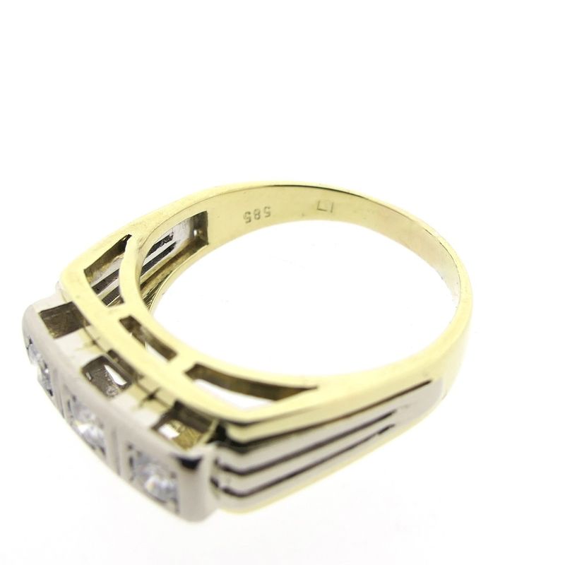 Image 8 of Two-tone gold men's ring with 0.3 ct diamond.