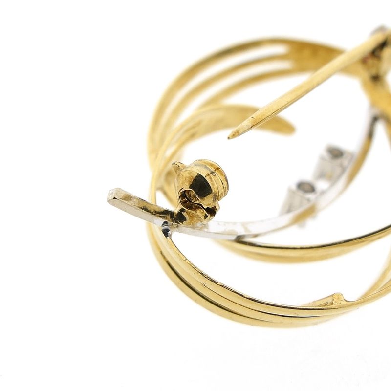 Image 7 of Two-tone gold fantasy brooch with diamonds; 0.02 ct.
