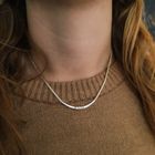 Image 4 of Two-tone gourmet link necklace with diamond pendant; 0.21 ct. | 41.5 cm