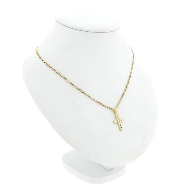 Image 4 of Gold pendant of a cross with zirconia