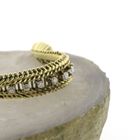 Image 6 of Gold herringbone link bracelet with diamond; 0.62 ct.