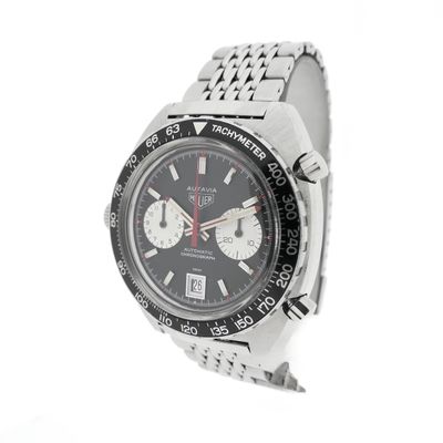 Image 2 of Heuer Autavia 1163; Vintage chronograph men's watch