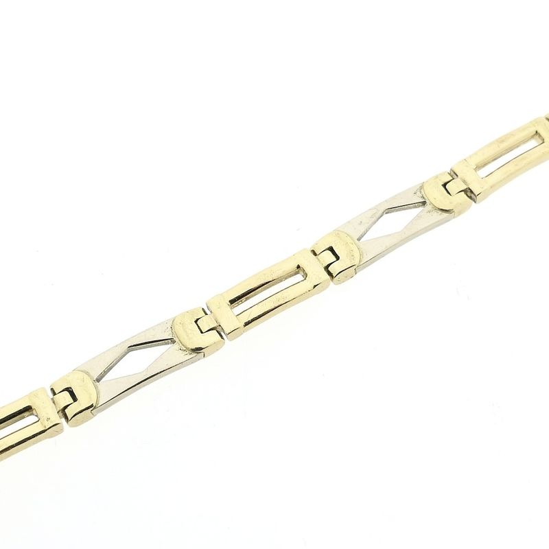 Image 6 of Two-tone gold link bracelet with diamonds