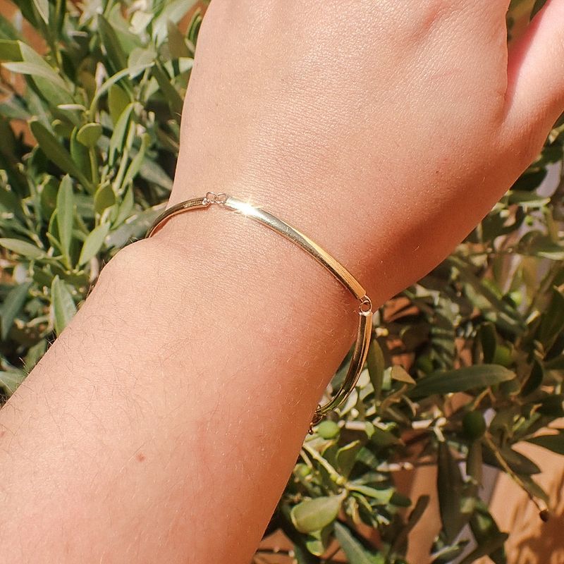 Image 4 of Gold bar link bracelet