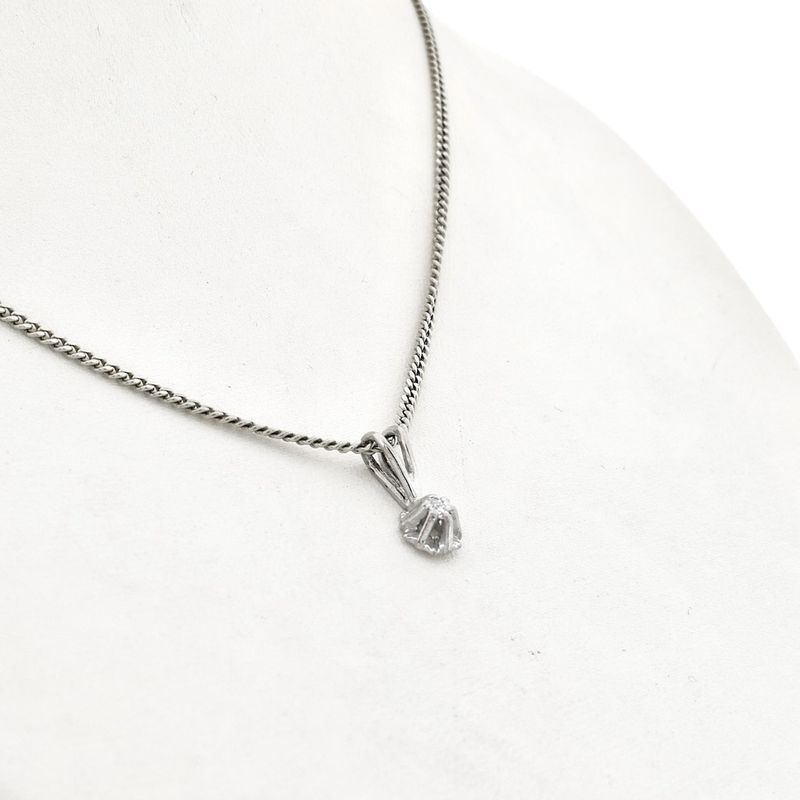 Image 5 of White gold pendant with diamond | 0.04 ct.