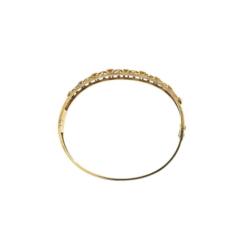 Image 4 of Vintage gold bangle with garnet; Size M