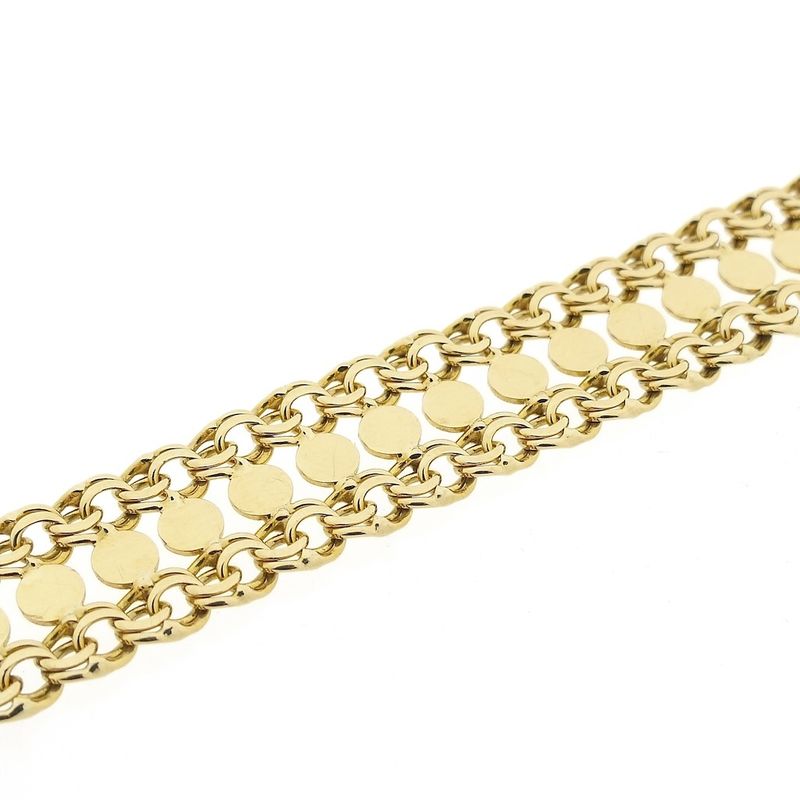 Image 5 of Gold gallery wire link bracelet.