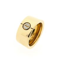 Cartier yellow gold wide ring with diamonds; 0.04 ct.