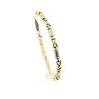 Two-tone gold fantasy link bracelet