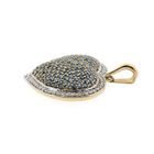 Image 3 of Gold heart pendant with blue moissanite and diamonds; approx. 2.31 ct.