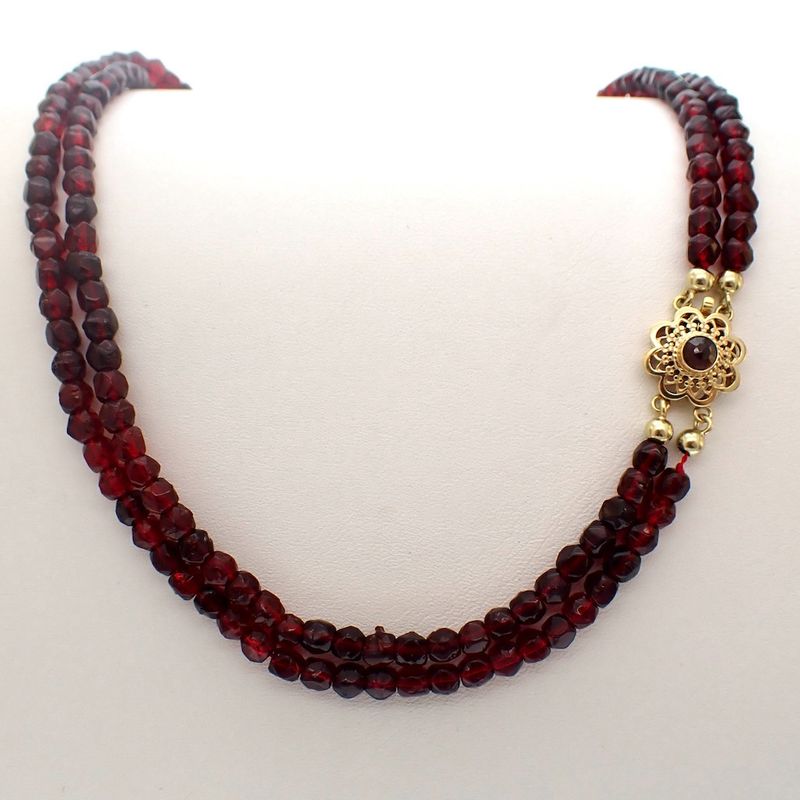Image 1 of Vintage glass bead necklace with gold clasp