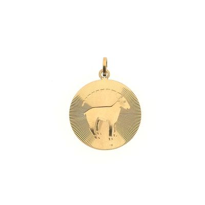 Image 1 of Gold zodiac sign pendant; Capricorn