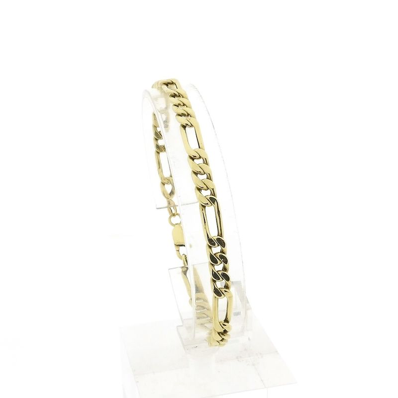 Image 1 of Gold Figaro link bracelet | 19.5 cm