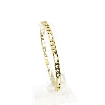 Gold Figaro link bracelet | 19.5 cm Image 1 of Gold Figaro link bracelet | 19.5 cm