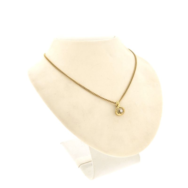 Image 5 of Gold minimalist pendant with diamond | 0.04 ct.