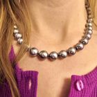 Image 4 of Tahitian pearl necklace with white gold clasp | 46 cm