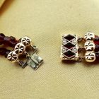 Image 4 of Glass bead necklace with gold clasp; Antique/vintage