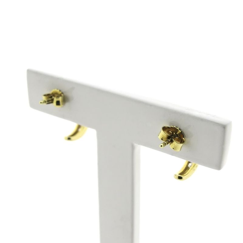 Image 4 of Gold semicircular earrings with zirconia