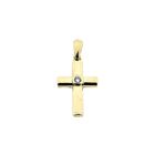 Image 1 of Gold cross pendant with diamond | 0.02 ct.