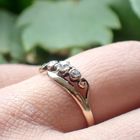 Image 7 of Two-tone gold ring with diamonds; 0.17 ct. | Antique