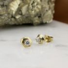 Image 2 of Gold stud earrings with zirconia