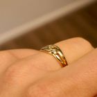 Image 10 of Gold ring with diamonds; 0.02 ct.