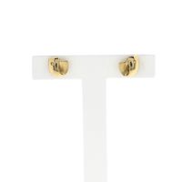 Gold stud earrings with diamond; 0.01 ct.