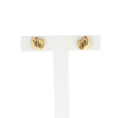 Image 1 of Gold stud earrings with diamond; 0.01 ct.