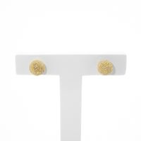 Gold stud earrings with diamond studs