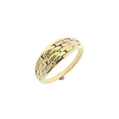 Image 1 of Tricolor gold interwoven ring