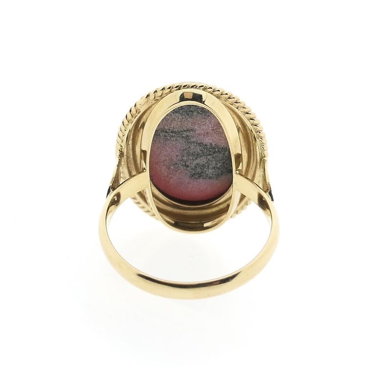 Image 5 of Vintage gold ring with rhodonite
