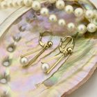 Image 2 of Gold earrings with pearl