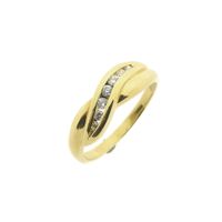 Gold subtle ring with zirconia