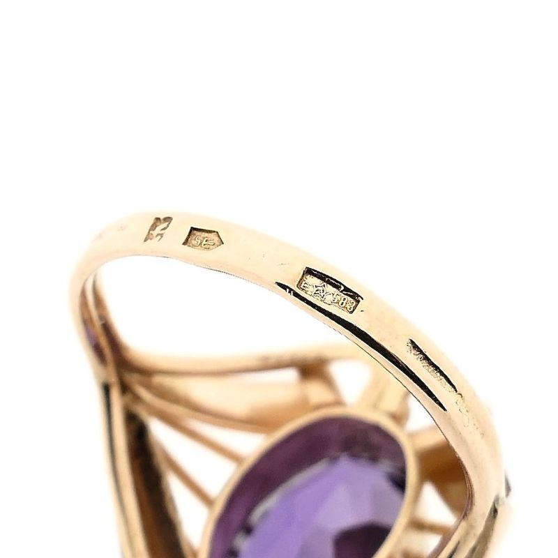Image 6 of Rose Gold Ring Set with a Synthetic Gemstone