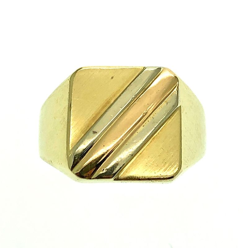 Image 2 of Tricolor gold men's signet ring | Size 20
