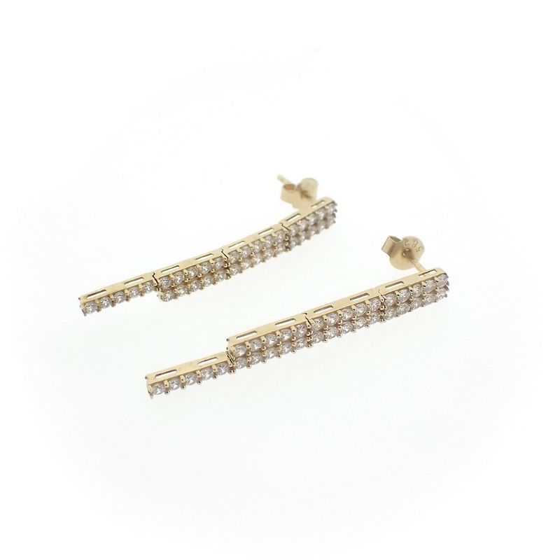 Image 3 of Gold stud earrings with zirconia