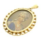 Image 10 of Antique Gold Pendant with Enamel Portrait and Diamonds