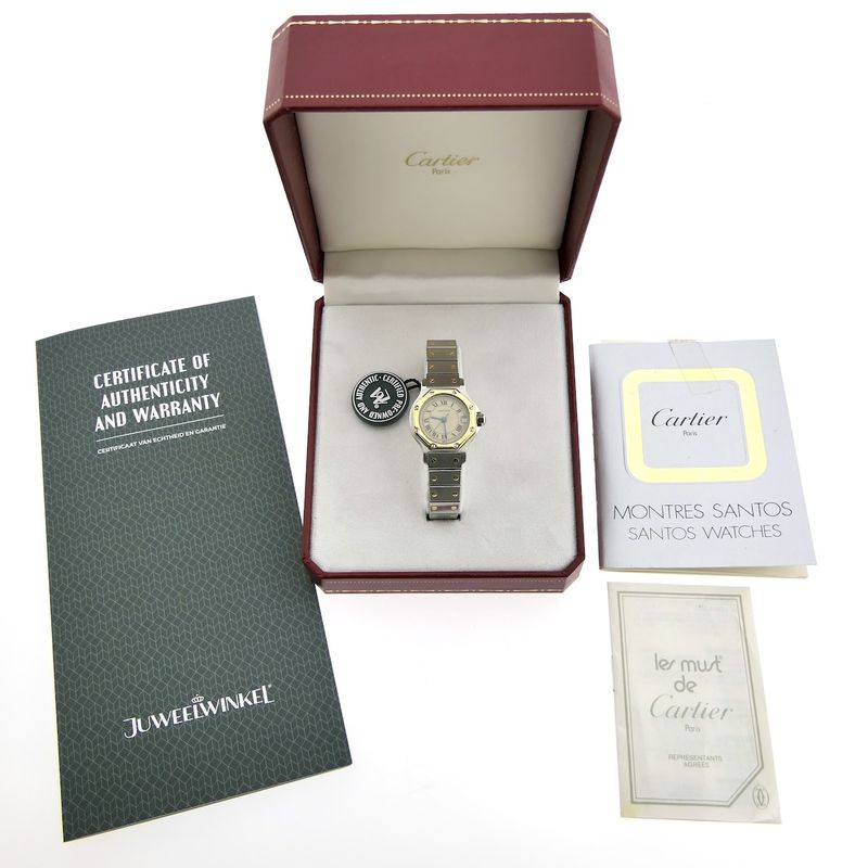 Image 4 of Cartier Santos Octagon 187903; Women's watch in 18k gold and steel