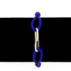 Image 10 of Forever Knots® Handmade Blue Satin Bracelet with Gold Link