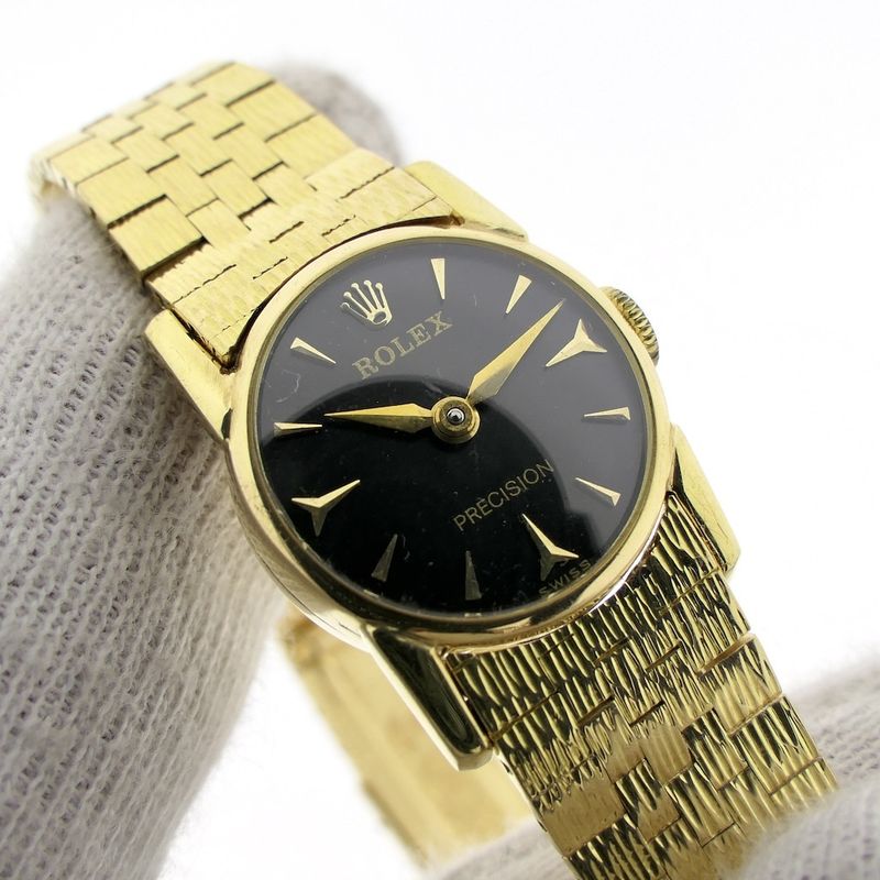 Image 9 of Rolex Precision 18k; Vintage gold ladies' watch