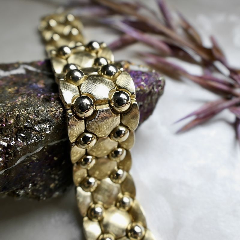 Image 2 of Vintage gold wide link bracelet