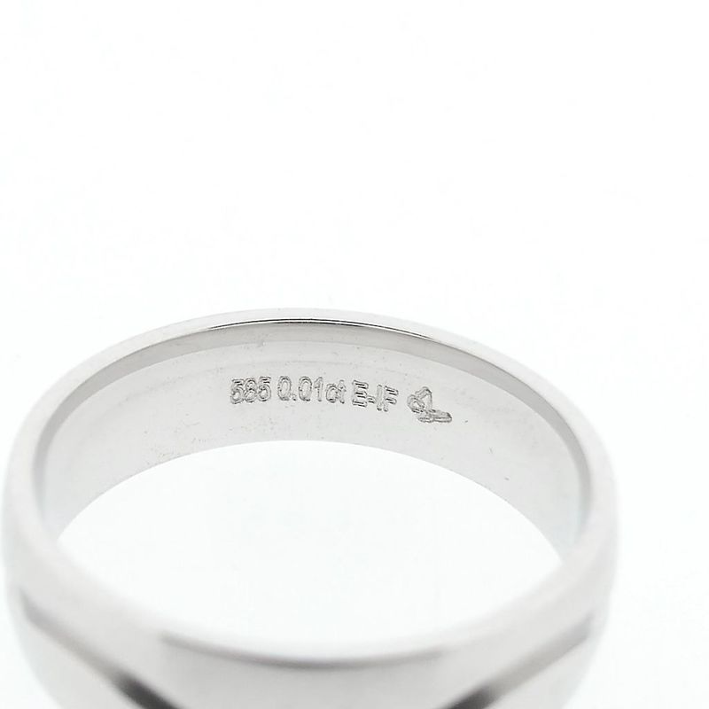 Image 5 of White gold (wedding) ring with diamond; 0.01 ct.