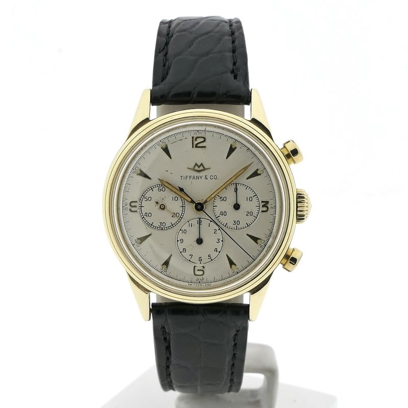 Image 24 of Movado 'Tiffany & Co' M95 Chronograph 49058; Vintage 14k gold men's watch